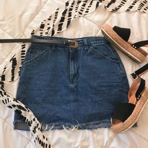 Vintage Cropped Denim Skirt